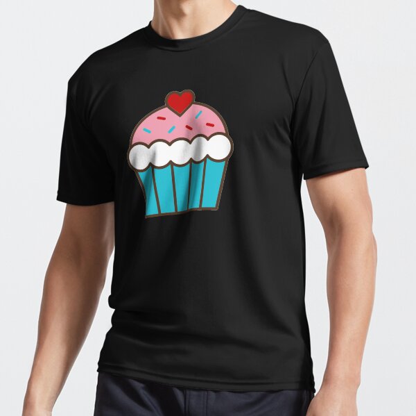 Camiseta Roupa do coração do cupcake de Kawaii