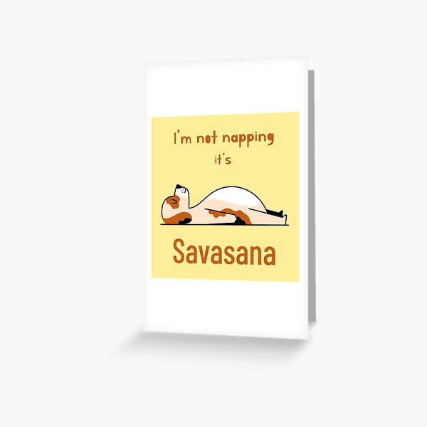 Dog yoga pose savasana Greeting Card