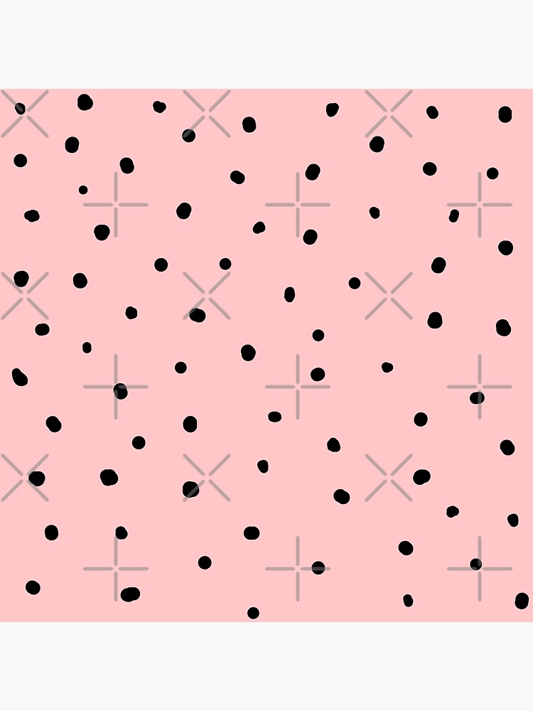 Abstract Dots Dalmatian Spotty Pattern Black And Blush Pink