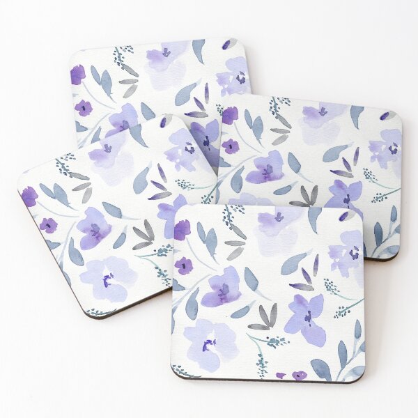 Artikelvorschau, Lila Blumen Aquarell Art entworfen und verkauft von TatiArtLab.
