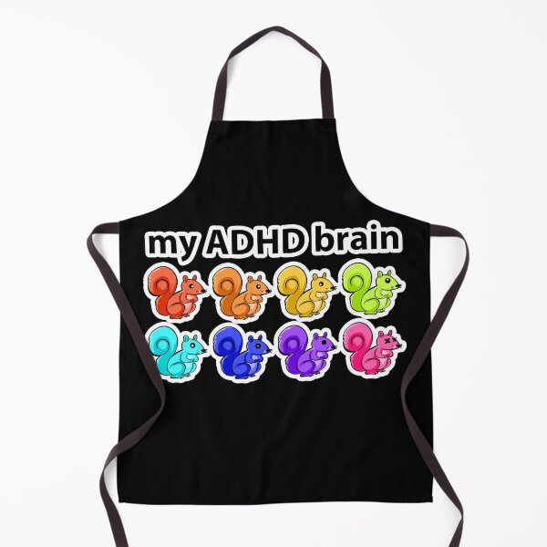 Item preview, my ADHD brain SQUIRREL - funny, cute ADD awareness trendy cartoon meme designed and sold by originalsusie.