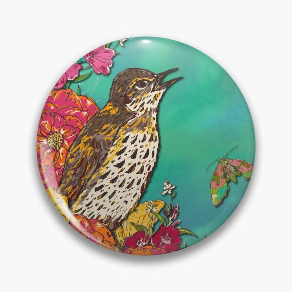 Item preview, Floral Song Thrush designed and sold by lottibrown.