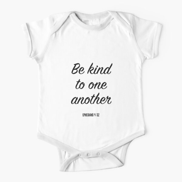 Best Selling Be kind to One Another Christian Verse Short Sleeve Baby One-Piece