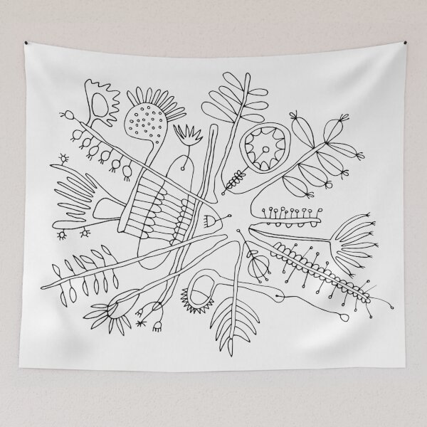 Item preview, Floral Abstract Art Graphic Drawing Line designed and sold by uzgintseva.