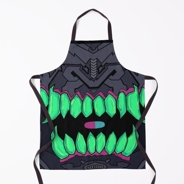 japanese cyberpunk demon mask Kitchen Apron