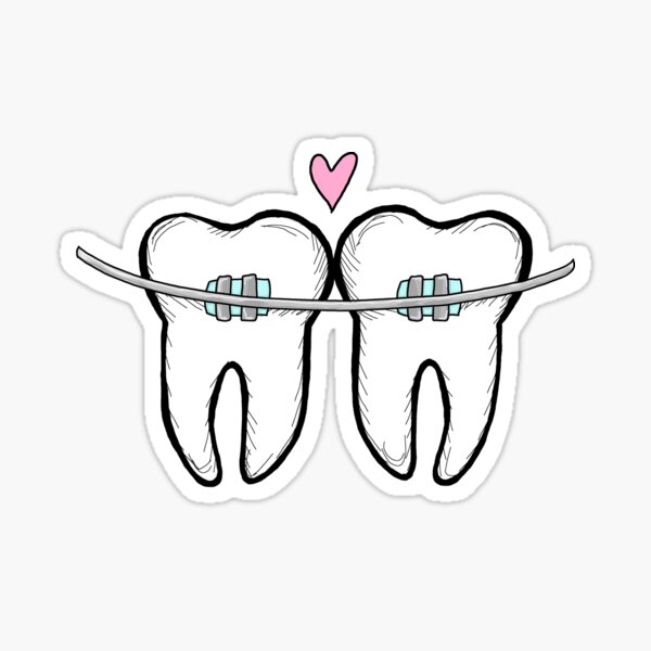 Teen Girls With Braces Facial - Braces Stickers for Sale | Redbubble
