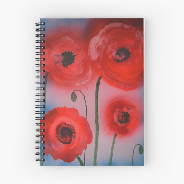 Item preview, Rossi papaveri astratti in fiore designed and sold by George Hutton Hunter.