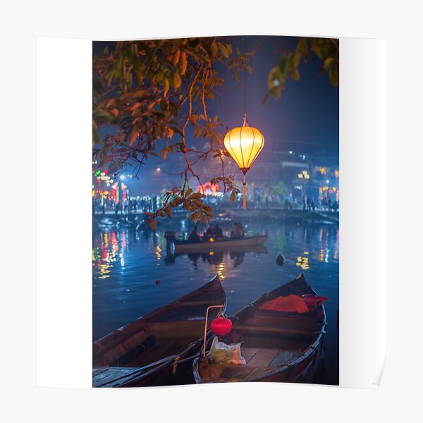 boats and a lantaren Poster