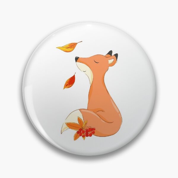 Item preview, cute fox in autumn leaves and berries designed and sold by IriSev.