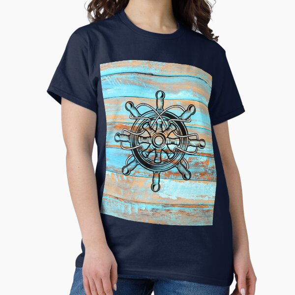 Item preview, Preppy 1980s Nautical Sailing Captain Ships Wheel  designed and sold by IamTrending.