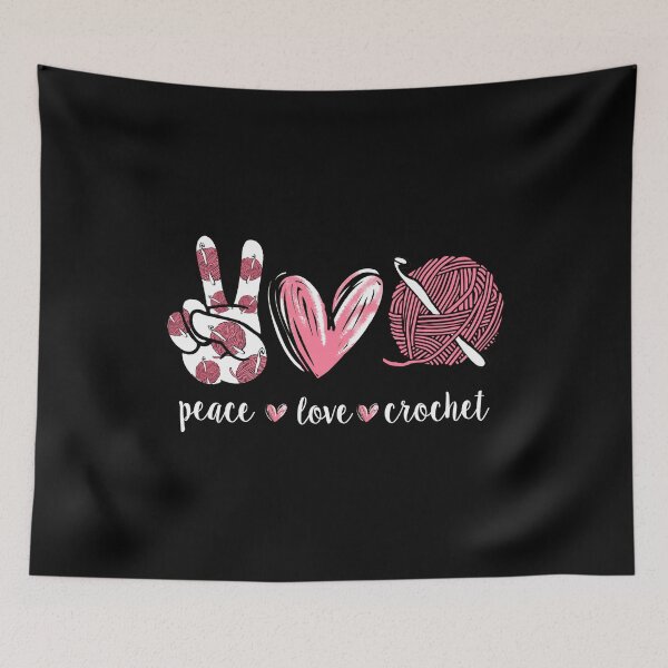 Item preview, Peace Love Crochet Funny Crocheting Hippie designed and sold by Charles Brian.