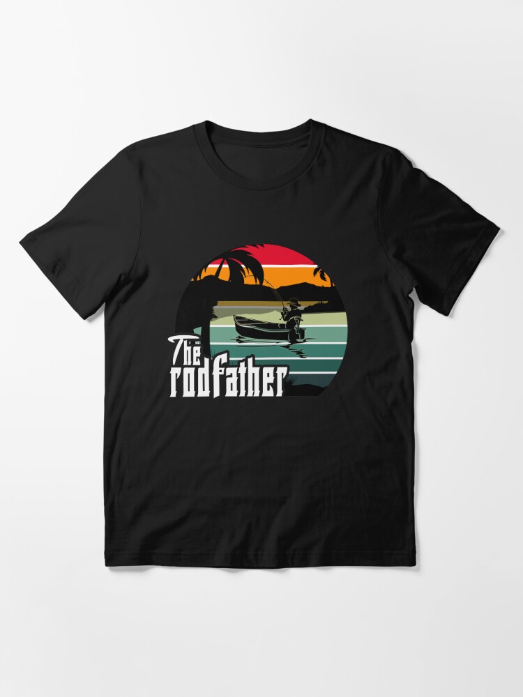 The Rodfather Fishing Funny Sunset Retro Vintage Color Palette | Essential  T-Shirt