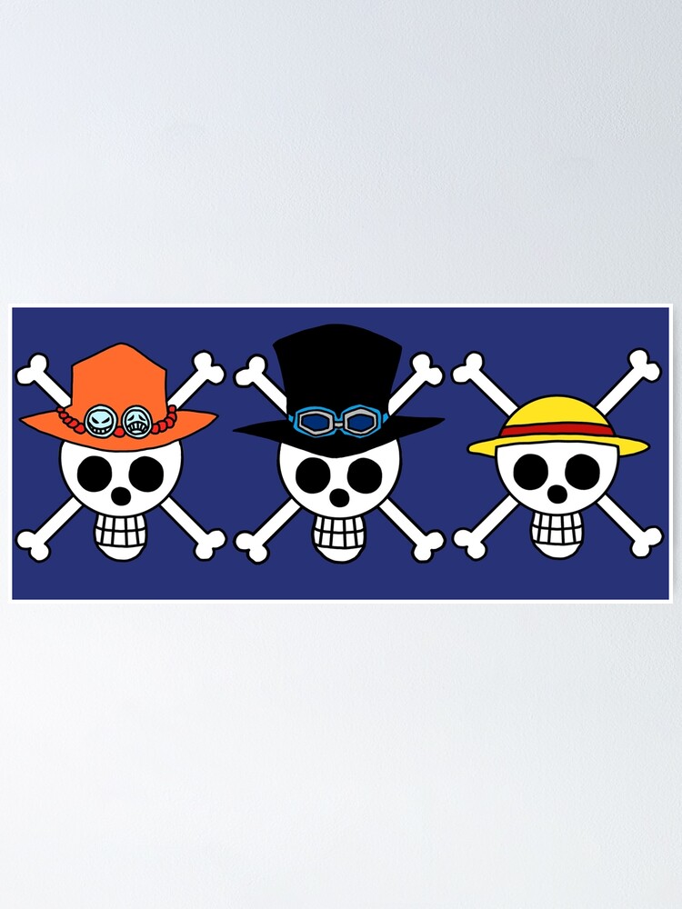 Ace Sabo Luffy Jolly Roger One Piece Poster By Mariemik31 Redbubble