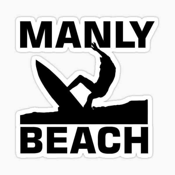 Manly Beach Surfer Silhouette Sticker