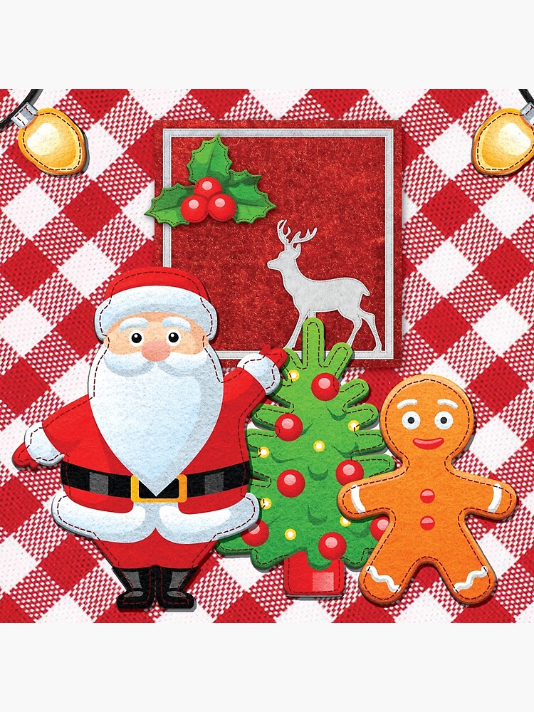 Thumbnail 4 of 4, Pillow, Fantastic Christmas Holiday Design with Santa and Gingerbread designed and sold by whitewoodstd.