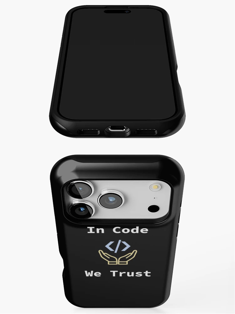 Thumbnail 3 von 4, iPhone-Hülle, In Code, dem wir vertrauen, Quellcode, Software Engineer, Informatik, Webcode, Web, WWW, Programmierhumor, HTML-Tag designt und verkauft von Max-Wear.