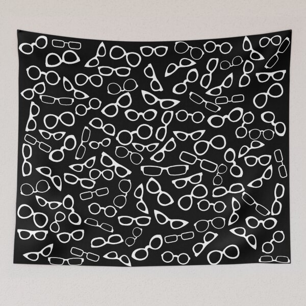 Item preview, Various Shaped Eyeglasses Pattern - White designed and sold by Primroaddesigns.
