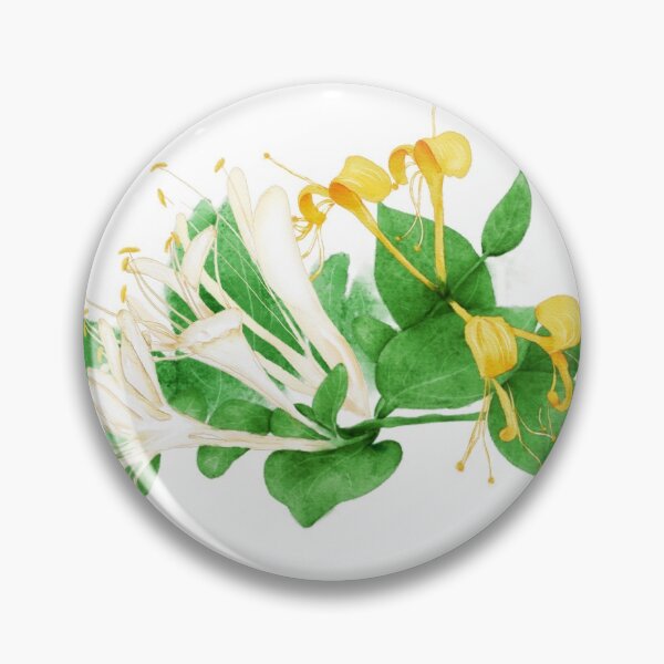 Item preview, Watercolor Illustration of Golden-and-silver Honeysuckle (Lonicera japonica Thunb) designed and sold by iswenyi.