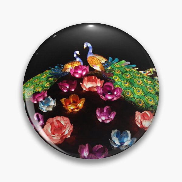 Item preview, Romantic peacocks in colourful flowers designed and sold by Kaullo.