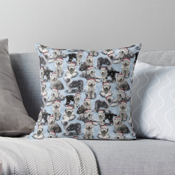 The Christmas Old English Sheepdog Throw Pillow