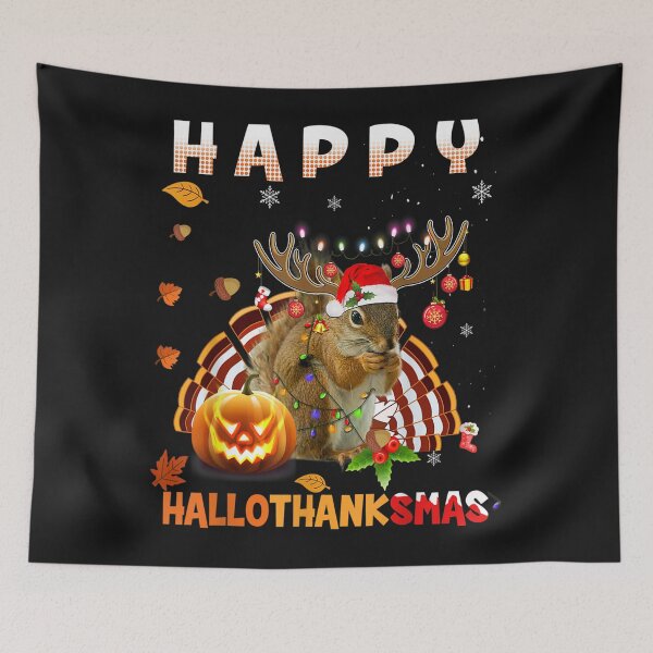 Item preview, Squirrel Halloween And Merry Christmas Happy Hallothanksmas designed and sold by perimitoous.