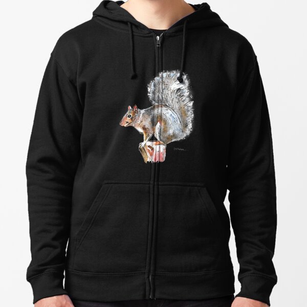 Grey Squirrel Zipped Hoodie
