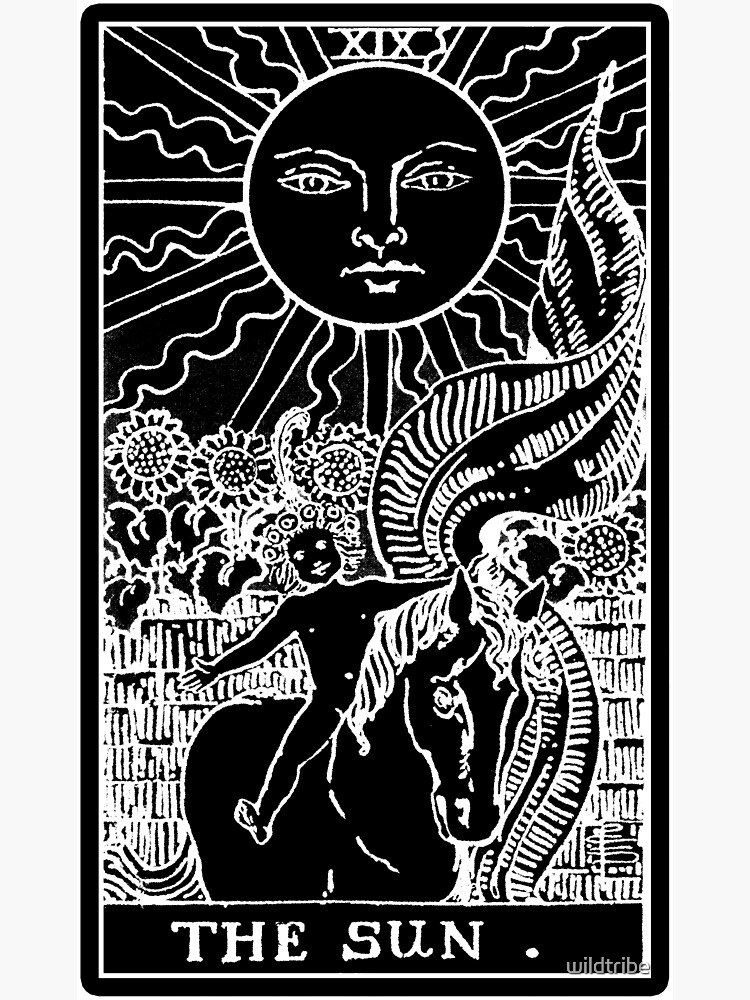 XIX. The Sun Tarot Card Sticker for Sale by wildtribe