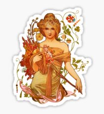 Mucha Floral Sticker