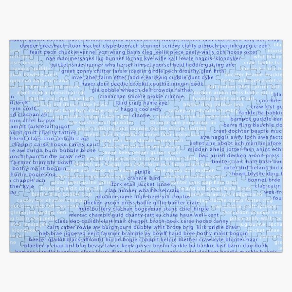 Scottish Words in a Saltire Jigsaw Puzzle