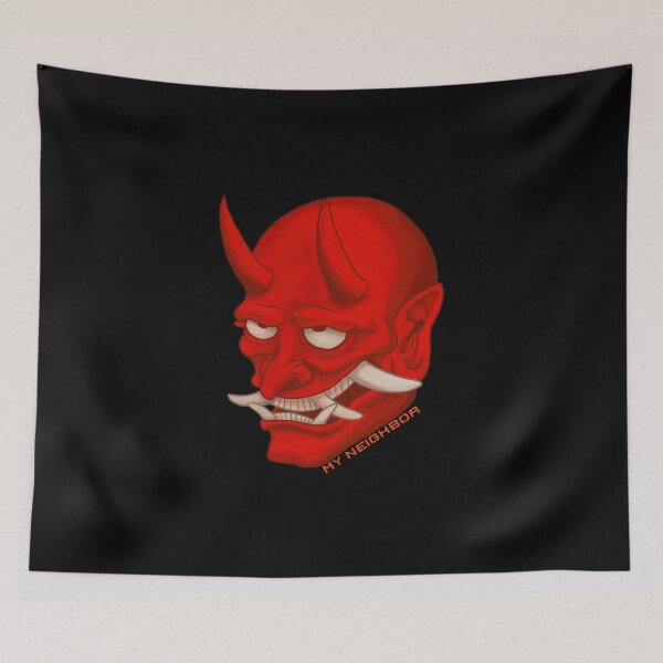 Item preview, My Neighbor, red devil face with enormous teeth designed and sold by Zwembad Vergelijker.