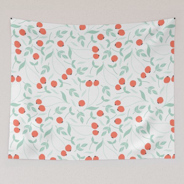 Item preview, Red berries and green leaves pattern designed and sold by Marianne1108.