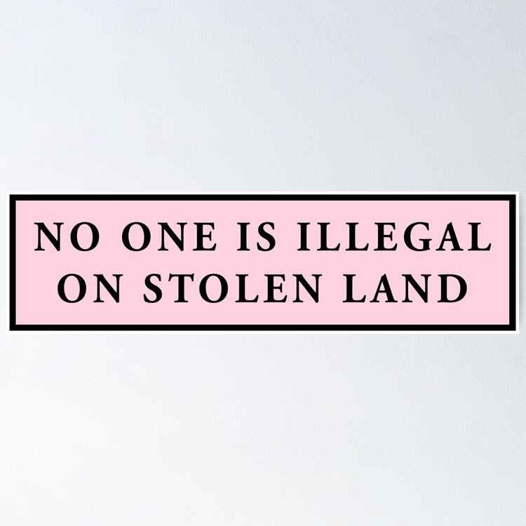no one is illegal on stolen land pink laptop car decal Sticker