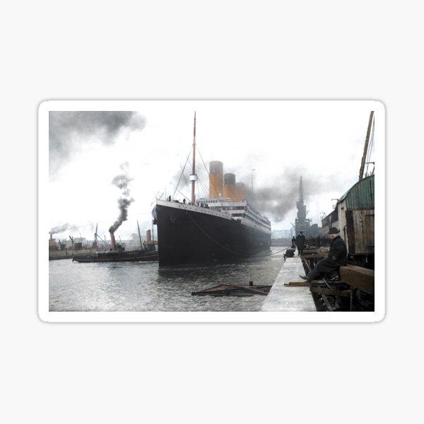 Titanic prepares to leave port, 1912 Sticker