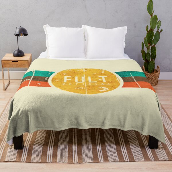 Item preview, Damaged Minimal Retro Blue Brown Red Orange Colour Palette Print designed and sold by FULT-OFFICIAL.