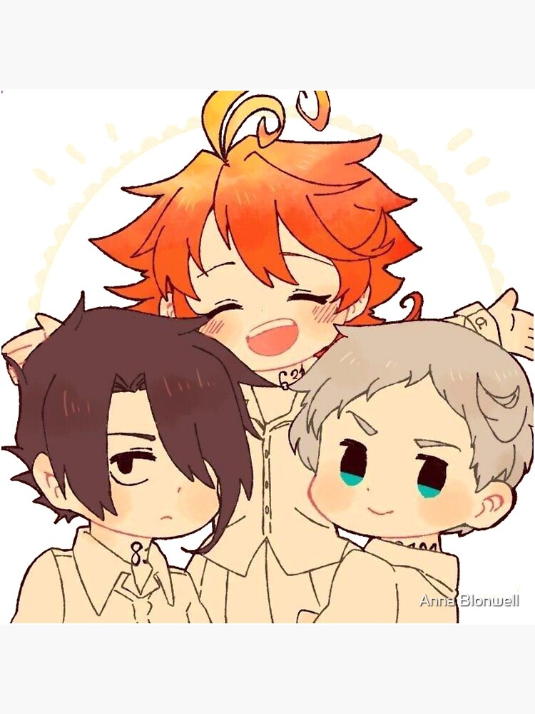 The Promised Neverland , cute Ray Emma and Norman  Postcard by Anna  Blonwell