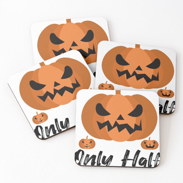 Item preview, Funny 333 Only Half Evil Halloween Heart Scary Pumpkin T-Shirt  designed and sold by KARTICK DUTTA.