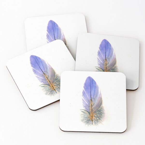 Item preview, Single Purple Birds Feather Hand Painted Illustration designed and sold by Nickie-Jones.