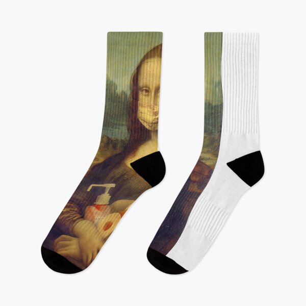 Artikelvorschau, Monalisa mit Maske und Toilettenpapier und Seife entworfen und verkauft von AKEX Art.