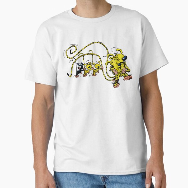 Vista previa del artículo con la obra «Bebés de Marsupilami colgando de la cola», diseñado y vendido por Hubashop.
