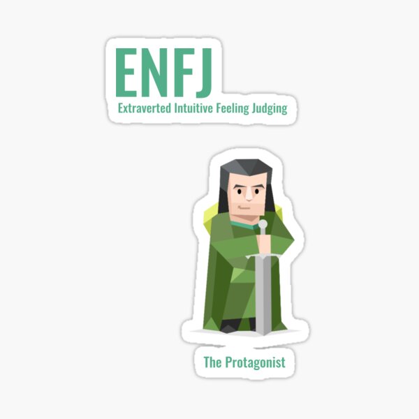 Enfj Personality Typography Sticker By Morcawork Redbubble