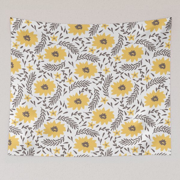 Item preview, Happy yellow cosmos flowers pattern designed and sold by Marianne1108.