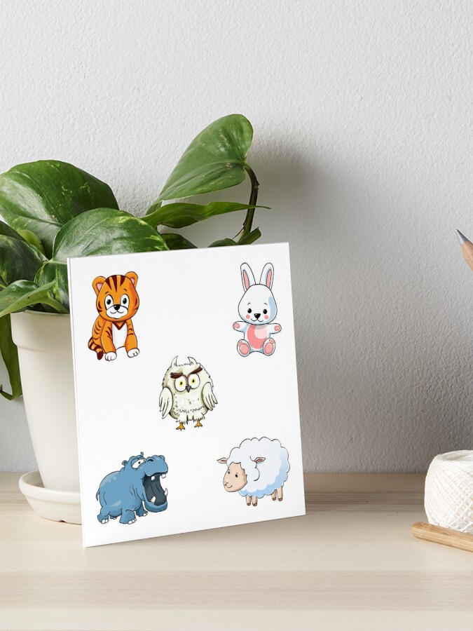 Cute Animal Sticker Pack 1 Art Board Print for Sale by Dogily