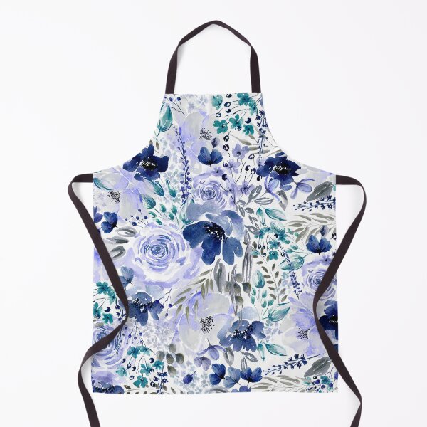 Floral Chaos - blue Apron