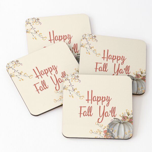 Item preview, Happy Fall Y'all  Watercolored leaves, pumpkins, berries on Cream Background designed and sold by Cheryl Graham.