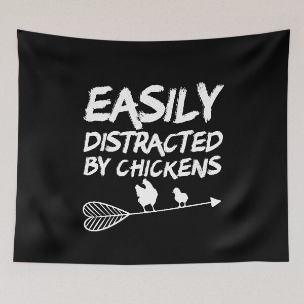 Item preview, Easily Distracted by Chickens Youth Chicken Farm Girl Barn Life farmer wife designed and sold by Akmloza.