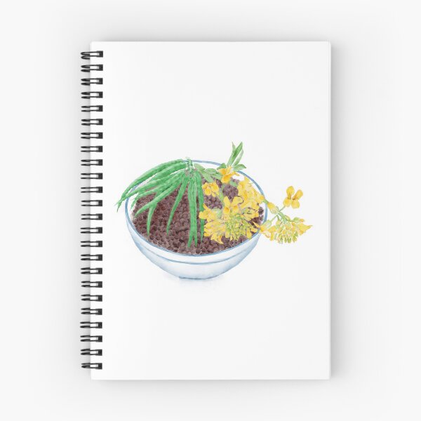 Item preview, Watercolor Illustration of Rape flower and a bowl of rapeseed, used to squeeze oil designed and sold by iswenyi.
