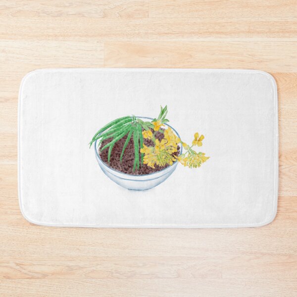 Item preview, Watercolor Illustration of Rape flower and a bowl of rapeseed, used to squeeze oil designed and sold by iswenyi.