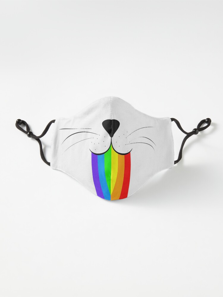 rainbow cat face mask