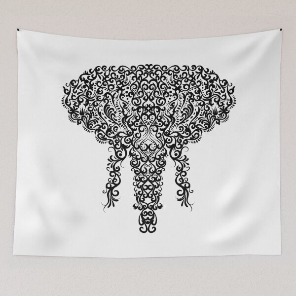 Item preview, Decorative Tribal Filigree  Scrollwork Elephant - Black designed and sold by Josh McCann.