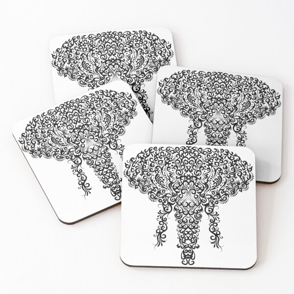 Item preview, Decorative Tribal Filigree  Scrollwork Elephant - Black designed and sold by Josh McCann.